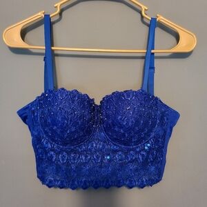 Gorgeous royal blue bustier crop top size Medium
